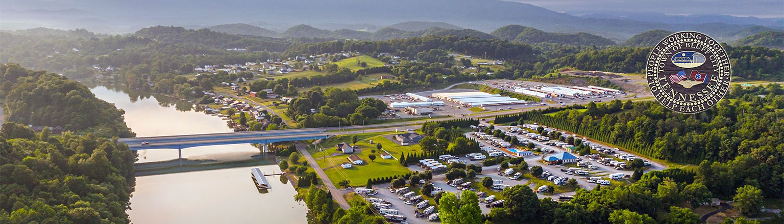 Aerial View of Bluff City, TN